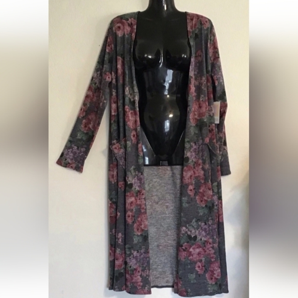 LuLaRoe women’s floral long sleeve Cardigan. Size L